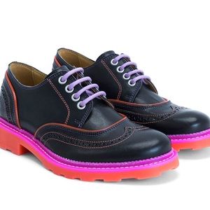 John Fluevog Gaurdian Angel Derby Brogue Neon 10.5